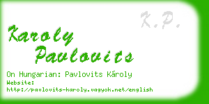 karoly pavlovits business card